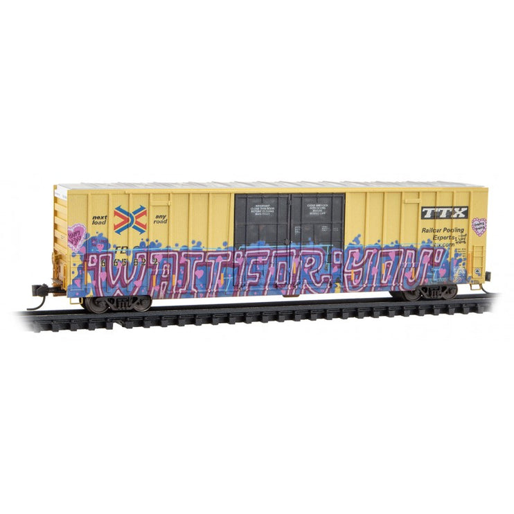 Micro Trains N Scale TTX Weathered 60' Double Plug Boxcar 665822