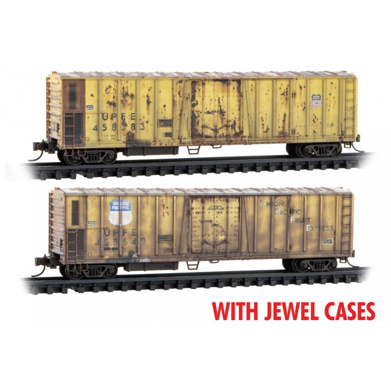 Micro Trains Line N Scale Union Pacific RD# 458383, 358649 Weathered 2-pack Jewel Case