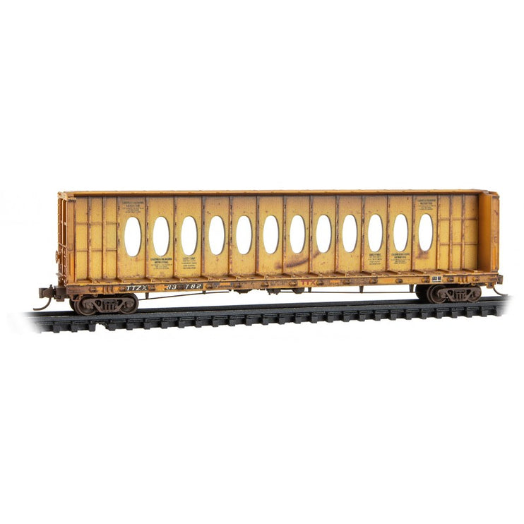 Micro Trains Line N Scale 60' Centerbeam w/ Opera Windows Weathered 3 Pk Jewel Cases RD# TTZX 83776, 83782, 83798