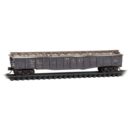 Micro Trains Line N 50' Steel Side Gondola with cover Baltimore & Ohio weathered 2-Pack JEWEL Case RD# B&O 362026, 262149