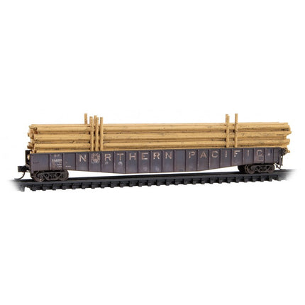 Micro Trains Line N Scale Northern Pacific Log Gondola 3-pack Jewel Case RD# NP 56059,56060, 62785