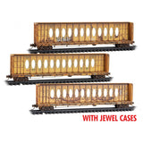 Micro Trains Line N Scale 60' Centerbeam w/ Opera Windows Weathered 3 Pk Jewel Cases RD# TTZX 83776, 83782, 83798
