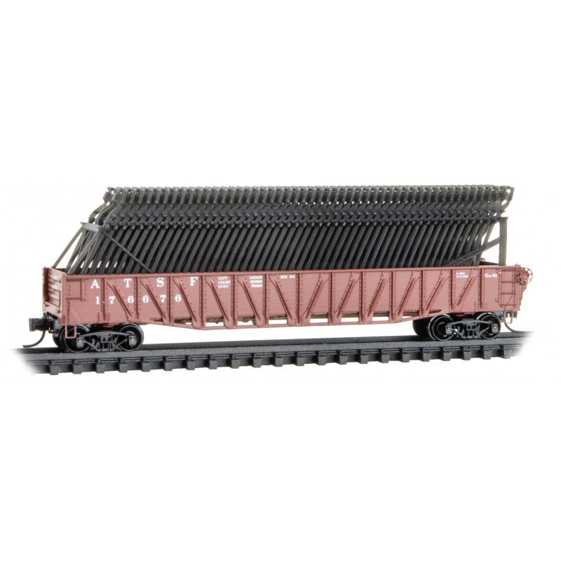 Micro Trains N Scale Atchison, Topeka and Santa Fe  50' Composite Gondola w/ Frame Load 3 Pack JEWEL Case RD# ATSF 176652, 176676, 176693