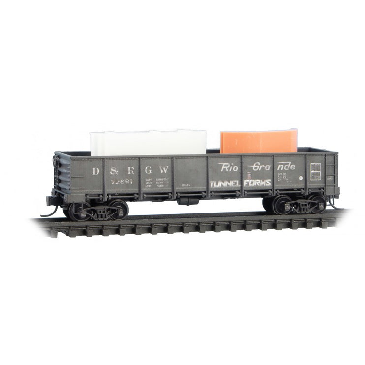 Micro Trains N Scale Denver & Rio Grande Western 40' Drop Bottom Gondolas 3 Pack Foam Nest RD# D&RGW 72628, 72681, 72692