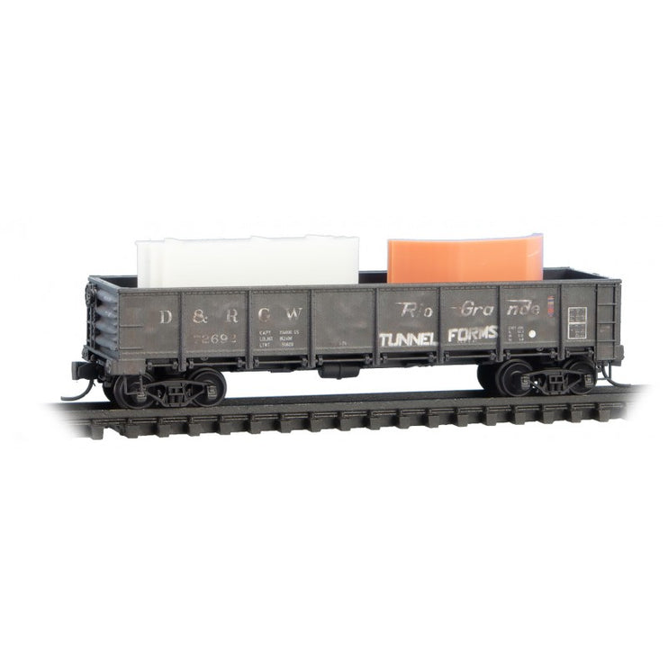 Micro Trains N Scale Denver & Rio Grande Western 40' Drop Bottom Gondolas 3 Pack Foam Nest RD# D&RGW 72628, 72681, 72692