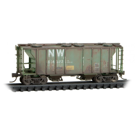 Micro Trains N Scale Norfolk & Western PS-2 2 Bay Covered Hopper  Rd# NW 514372
