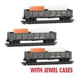Micro Trains N Scale Denver & Rio Grande Western 40' Drop Bottom Gondolas 3 Pack JEWEL Case  RD# D&RGW 72628, 72681, 72692