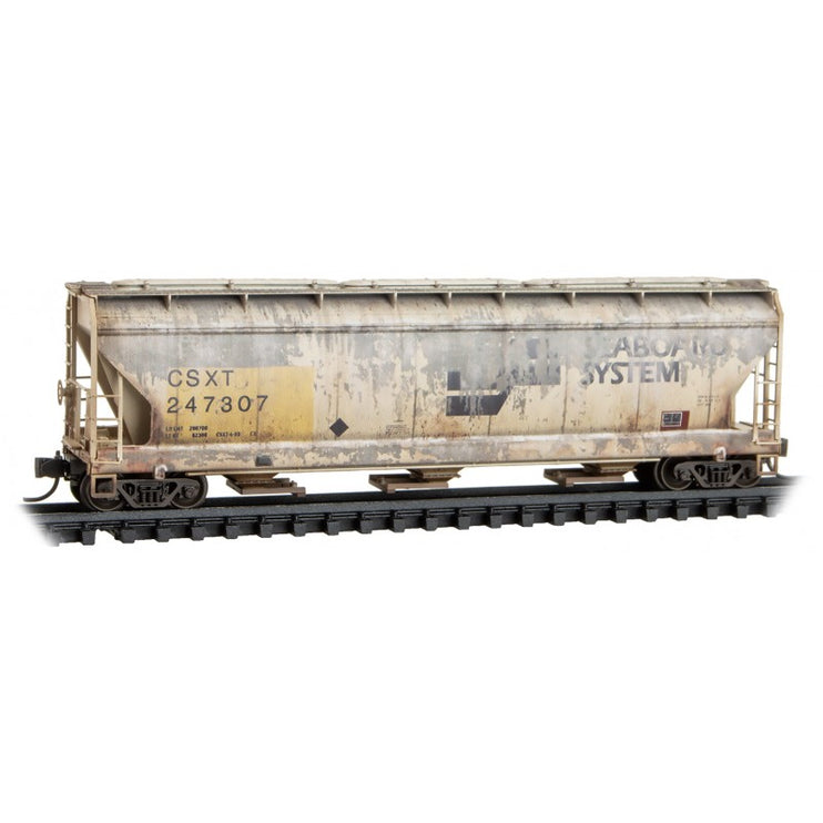 Micro Trains Line N Scale CSX ex-Family Lines 3 Bay Covered Hoppers 4-Pack Jewel Case