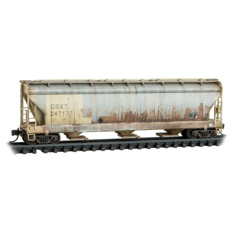 Micro Trains Line N Scale CSX ex-Family Lines 3 Bay Covered Hoppers 4-Pack Jewel Case