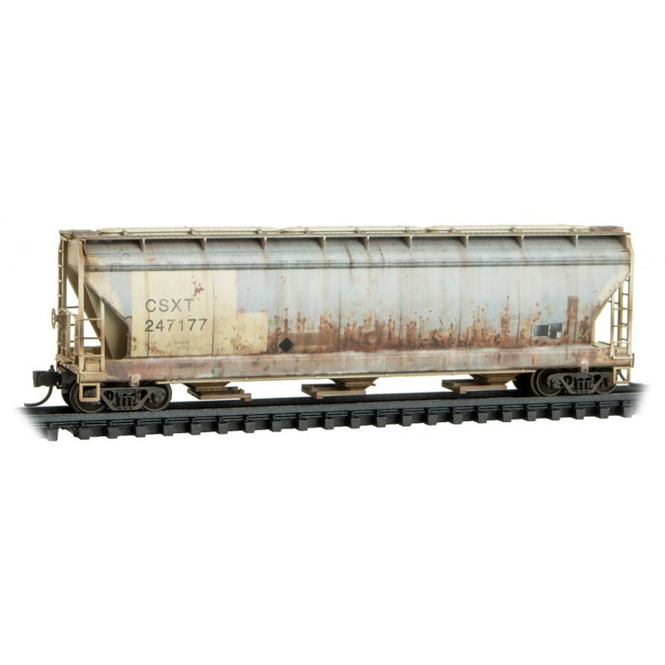 Micro Trains Line N Scale CSX ex-Family Lines 3 Bay Covered Hoppers 4-Pack Jewel Case