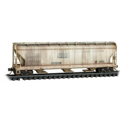 Micro Trains Line N Scale CSX ex-Family Lines 3 Bay Covered Hoppers 4-Pack Jewel Case