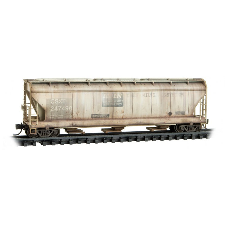 Micro Trains Line N Scale CSX ex-Family Lines 3 Bay Covered Hoppers 4-Pack Jewel Case