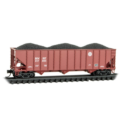 Micro Trains N Scale 100-Ton 3-Bay Open Hopper, Rib Sides, with Coal Load Burlington Northern Santa Fe RD# BNSF 617895