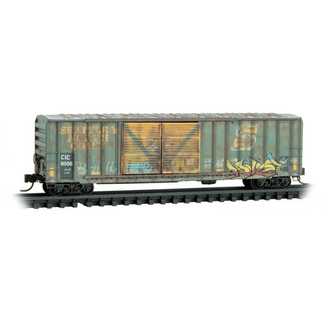 Micro Trains Line N Scale CIC/ex-SNC 8006 50' Rib Side Boxcar Double Door Weathered