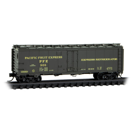 Micro Trains N Scale Pacific Fruit Express 40' Steel Ice Reefer 4 pk Jewel Cases RD# PFE 902, 908, 917, 923