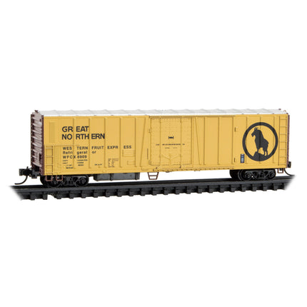 Micro Trains Line N Scale Great Northern 51' Rib Side Mechanical Reefer w/o Roofwalk RD# WFCX 8909