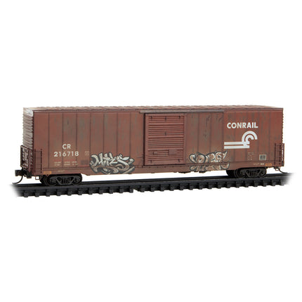 Micro Trains N Scale Conrail 60' Box Car Excess Height Single Door Rivet Side RD# CR 216718