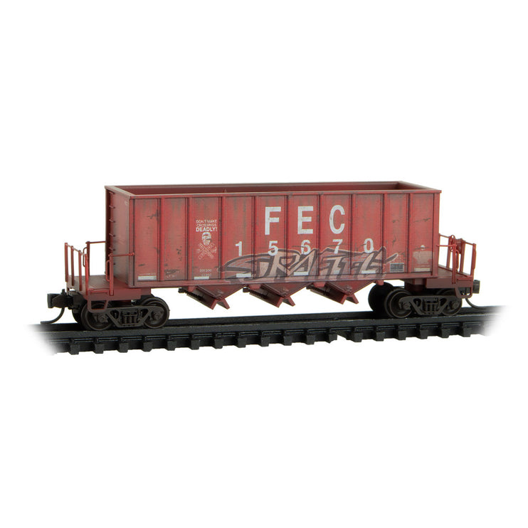 Micro Trains Line N Scale FEC RD# 15227, 15670 Weathered 2-pack Jewel Case