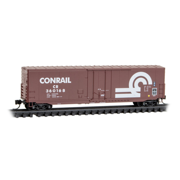 Micro Trains Line N Conrail 50' Standard Box Car, 8' Plug Door, w/o Rfwk, Short Ladders RD# CR360168