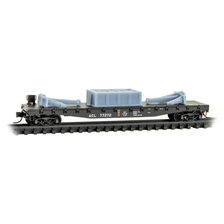 Micro Trains N Scale Atlantic Coast Line 50' Flat Car Fishbelly Side with Side Mount Brake Wheel RD# ACL 77272