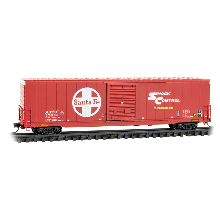 Micro Trains Line N Scale Atchison Topeka & Santa Fe 60’ Box Car Excess Height Single Door Box Car Rivet Side RD# ATSF 37960