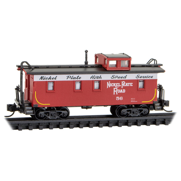 Micro Trains N Scale Nickel Plate Road 34' Wood Sheathed Caboose RD# NKP 56 | Fusion Scale Hobbies