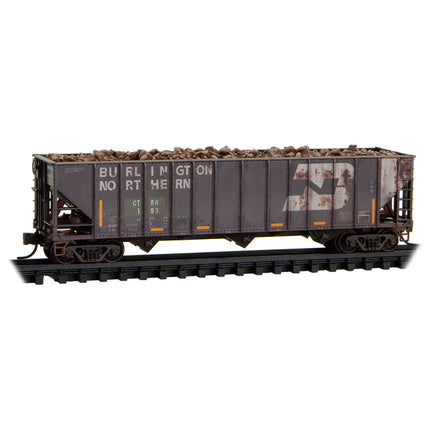 Micro Trains Line N Scale CTRN/ex-BN 100 Ton 3-Bay Hopper Weathered 4 Pack RD# CTRN 193, 502, 914, CNW 135161 | Fusion Scale Hobbies