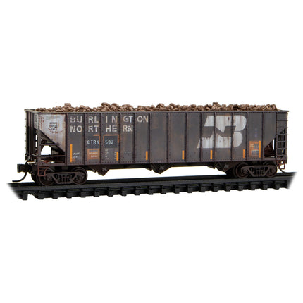 Micro Trains Line N Scale CTRN/ex-BN 100 Ton 3-Bay Hopper Weathered 4 Pack RD# CTRN 193, 502, 914, CNW 135161 | Fusion Scale Hobbies