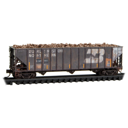 Micro Trains Line N Scale CTRN/ex-BN 100 Ton 3-Bay Hopper Weathered 4 Pack RD# CTRN 193, 502, 914, CNW 135161 | Fusion Scale Hobbies