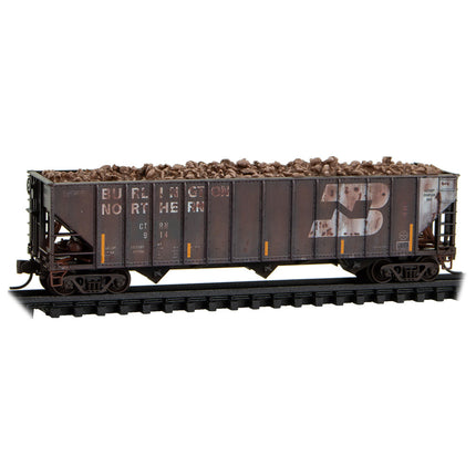 Micro Trains Line N Scale CTRN/ex-BN 100 Ton 3-Bay Hopper Weathered 4 Pack RD# CTRN 193, 502, 914, CNW 135161 | Fusion Scale Hobbies