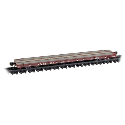 Micro Trains N Scale ATSF 60' Wood Deck Modern Flatcar RD# ATSF 95472