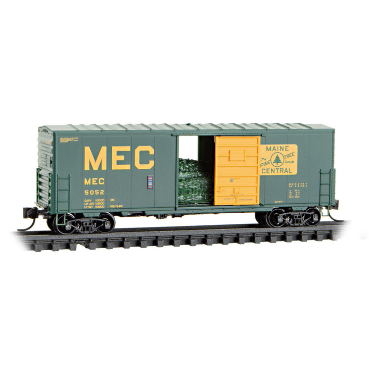 Micro Trains N Main Central 40' Standard Boxcar with Christmas Tree Load RD# MEC 5052 | Fusion Scale Hobbies