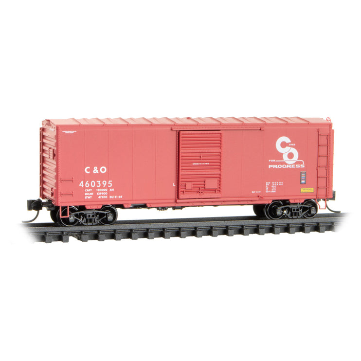 Micro Trains N Chesapeake & Ohio 40' Standard Boxcar RD# C&O 460238, 460268, 460395, 460447 | Fusion Scale Hobbies