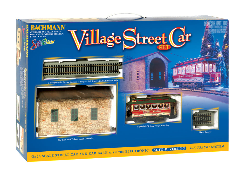 Bachmann On30 Christmas Street Car Model Train Set