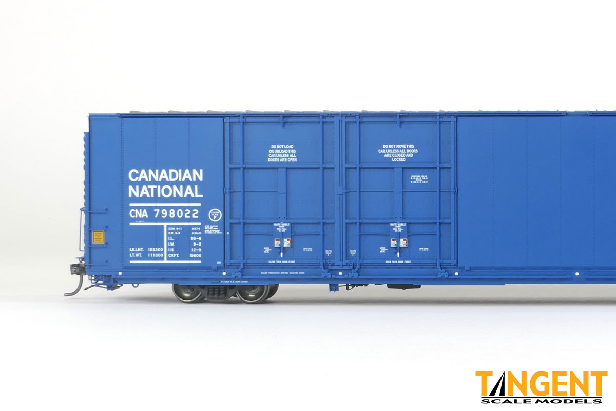 Tangent HO Canadian National (CNA) “Repaint 1991 Blue” Greenville 86′ Quad Plug Door Box Car