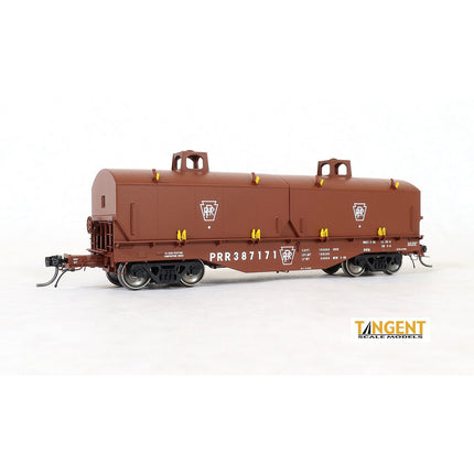 Tangent Pennsylvania Railroad (PRR) “G41A Delivery 1966” w/ Hoods PRR Shops G41A Coil Car #387166