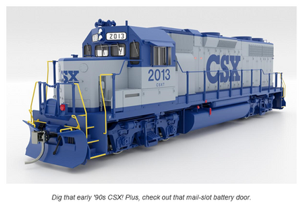 Rapido 38511 HO EMD GP38 Low Nose - Sound and DCC -- CSX #2013 (gray, blue cab trim and lettering)