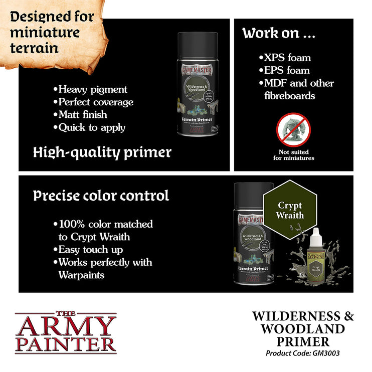 The Army Painter Gamemaster Terrain Primer Wilderness & Woodland 300ml Can