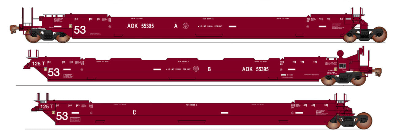 InterMountain AOK 55395 Gunderson Maxi IV Stack Late articulated 3 unit Well Car