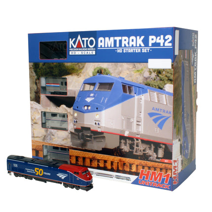 Kato HO Scale Amtrak P42 Starter Set #108 50th Anniversary Locomotive