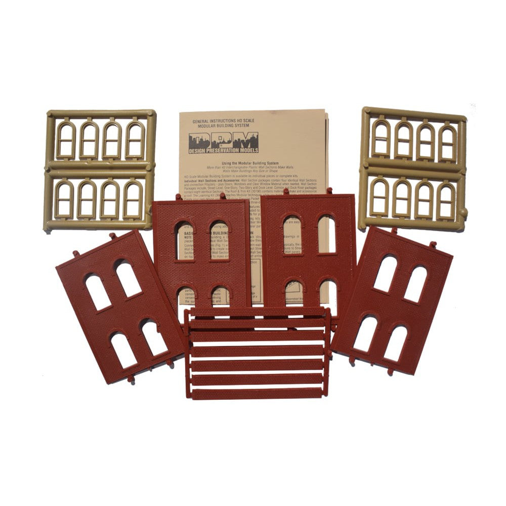 Woodland Scenics HO Scale DPM 2-Story Wall Arched 4-Windows