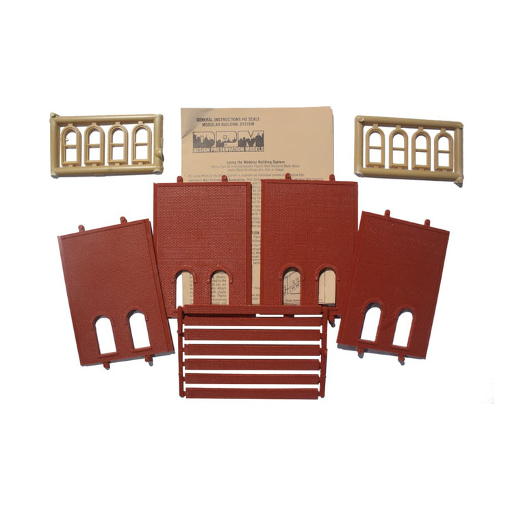 Woodland Scenics HO Scale DPM 2-Story Wall Arched Lower 2-Windows