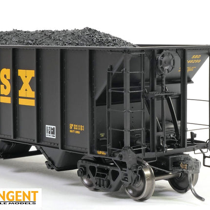 Tangent HO Scale SBD / CSXT Black Repaint 1987+ Bethlehem Steel 3350 CuFt Quad Coal Hopper 