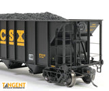 Tangent HO Scale SBD / CSXT Black Repaint 1987+ Bethlehem Steel 3350 CuFt Quad Coal Hopper 