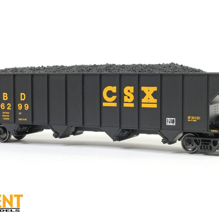 Tangent HO Scale SBD / CSXT Black Repaint 1987+ Bethlehem Steel 3350 CuFt Quad Coal Hopper 