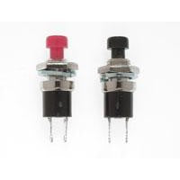 Miniatronics Mom Push Button, Norm Opn-SPST-1/4 in Dia [1 ea Red, Blk] MNT3310004