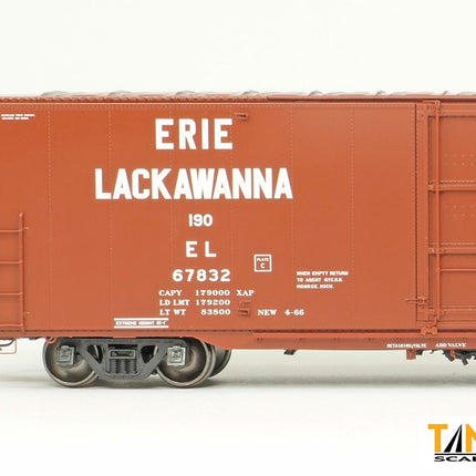 Tangent Erie Lackawanna (EL) “Delivery Red 1966” Greenville 6,000CuFt 60′ Double Door Box Car 67825