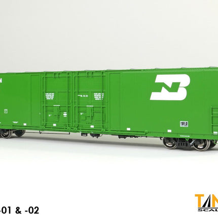 Tangent HO Scale Burlington Northern (BN) “Repaint 4-1985” Thrall 5,880CuFt 60′ Double Plug Door Box Car