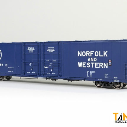 Tangent HO Scale Norfolk & Western (NW) “Original Blue 4-1969” Thrall 5,880CuFt 60′ Double Plug Door Box Car