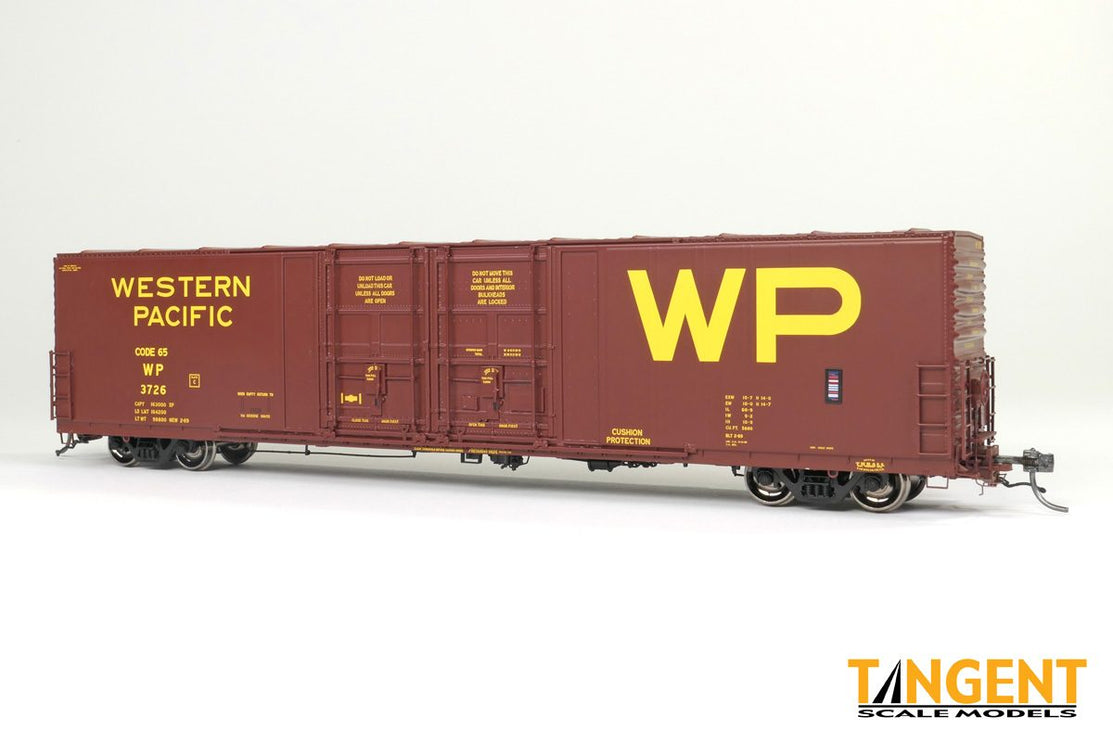 Tangent HO Scale Western Pacific (WP) “Original Red 2-1969” Thrall 5,880CuFt 60′ Double Plug Door Box Car 